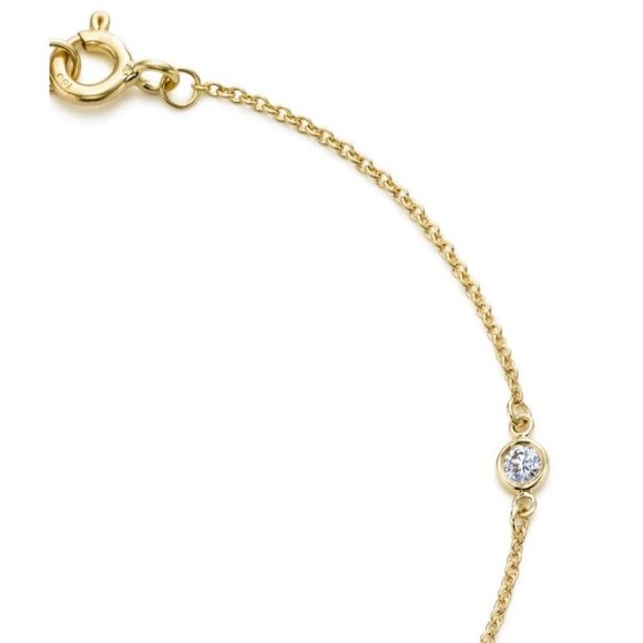 Tiffany & Co. Elsa Peretti 3 Diamonds By The Yard 18k Yellow Gold 7” Bracelet - Picture 2 of 8